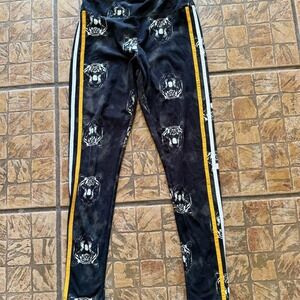 Tiger Leggings M Black AOP Mustard Stripe Gwen Stefani Y2K breakdance hip hop‎